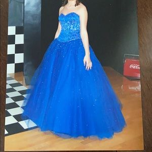 Mori Lee Blue Prom Pageant Floor Length Dress